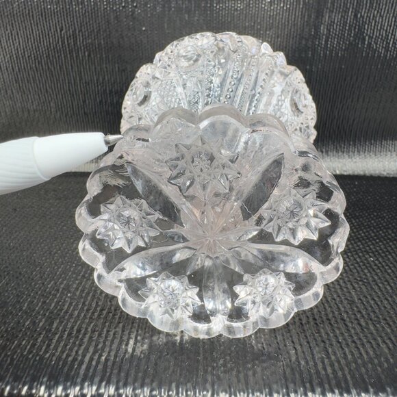 IMPERIAL GLASS OHIO Zipper Heart Clear Heavy Votive Manganese 365nm UV Glow Set - Picture 7 of 11
